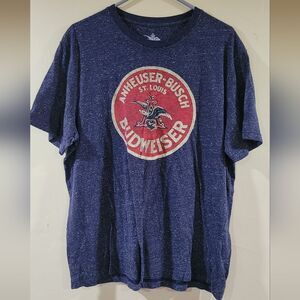 Anheuser-Busch Budweiser T-Shirt Mens Size XL Graphic Tee Heathered Blue